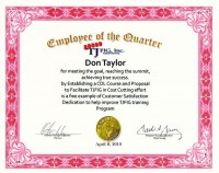 TJ Fig Support Services Employee of the Quarter - April, 2010